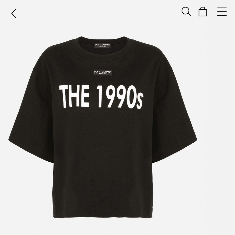 Dolce & Gabbana Black Short Sleeve Tee 1990s Retro "Authentic"